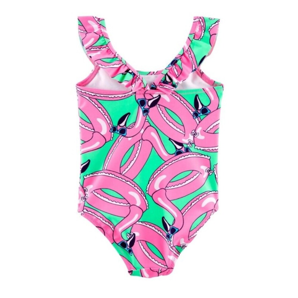 Baby Girl Size 18M OshKosh B gosh Flamingo One-Piece Swimsuit Beach Pool Fun - Picture 4 of 5